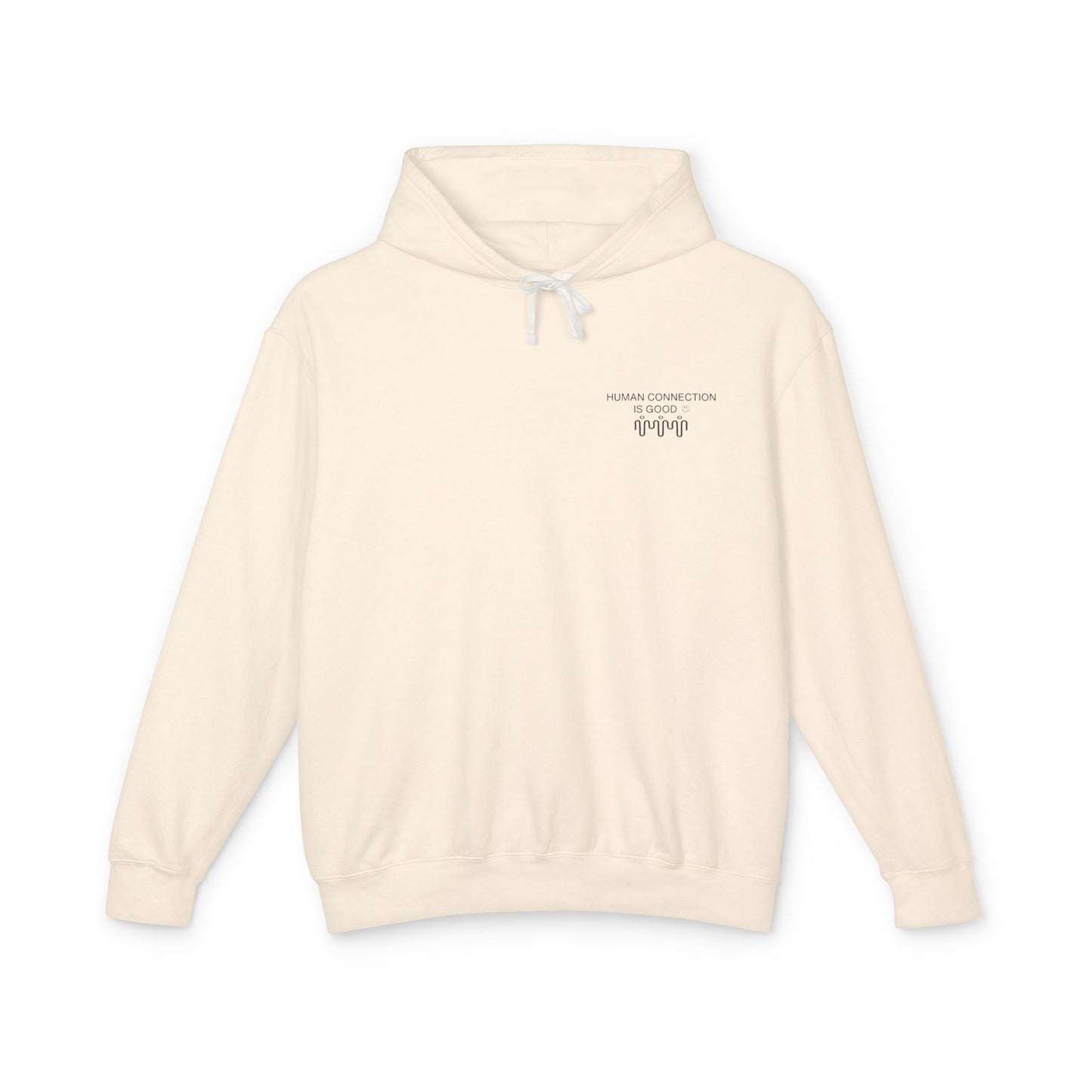 Unisex Lightweight Hooded Sweatshirt - 'Human Connection' Design - Casual Comfort for Every Occasion