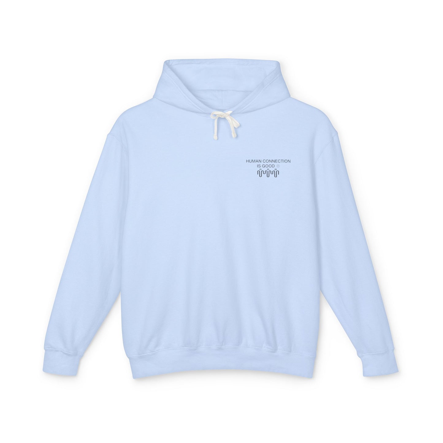 Unisex Lightweight Hooded Sweatshirt - 'Human Connection' Design - Casual Comfort for Every Occasion