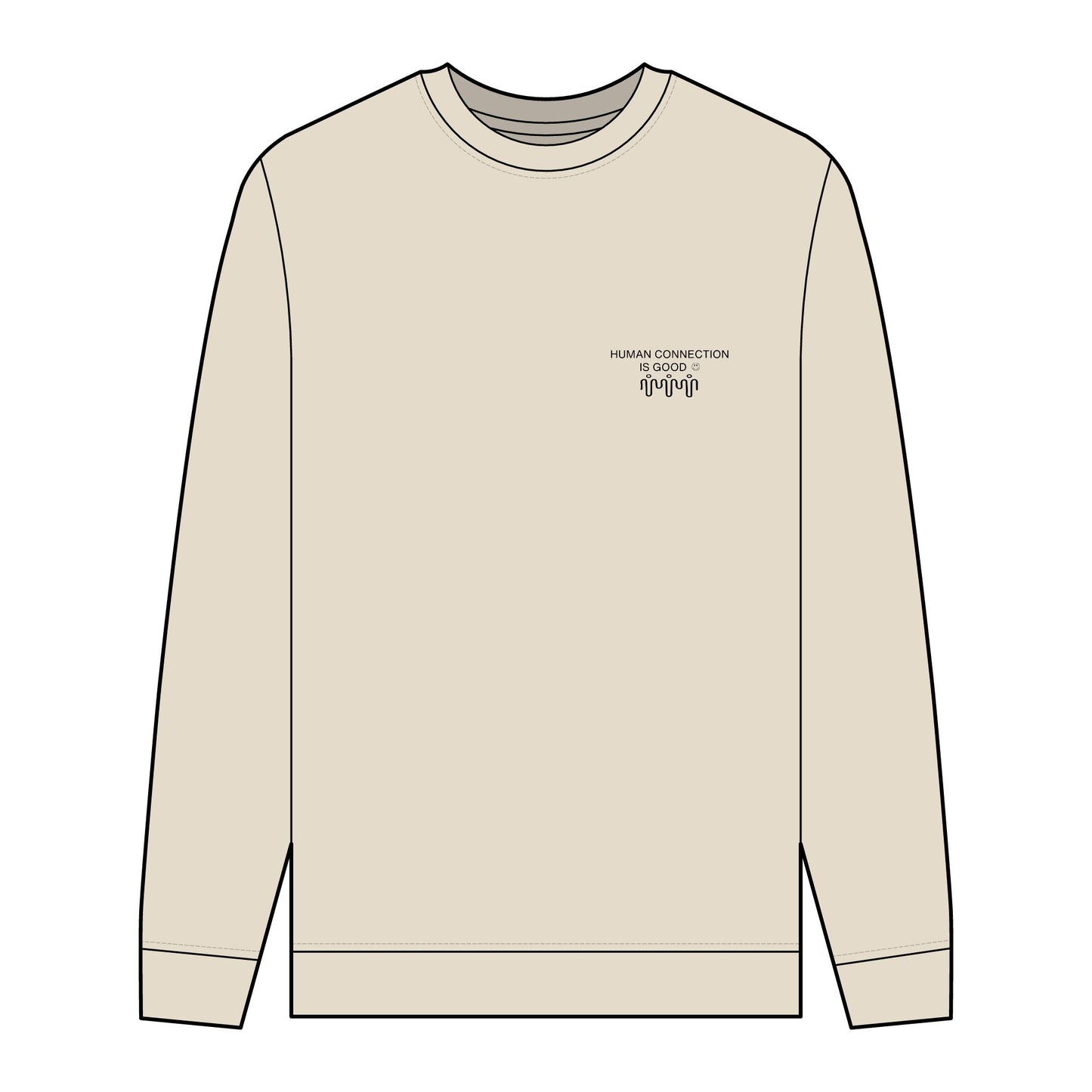 Men's Organic Sweatshirt - "Human Connection" Eco-Friendly Comfort