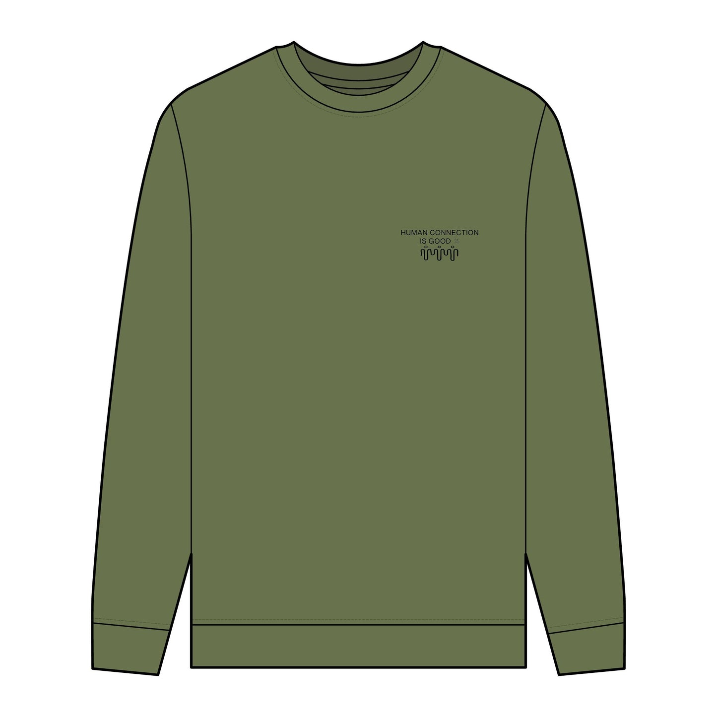 Men's Organic Sweatshirt - "Human Connection" Eco-Friendly Comfort