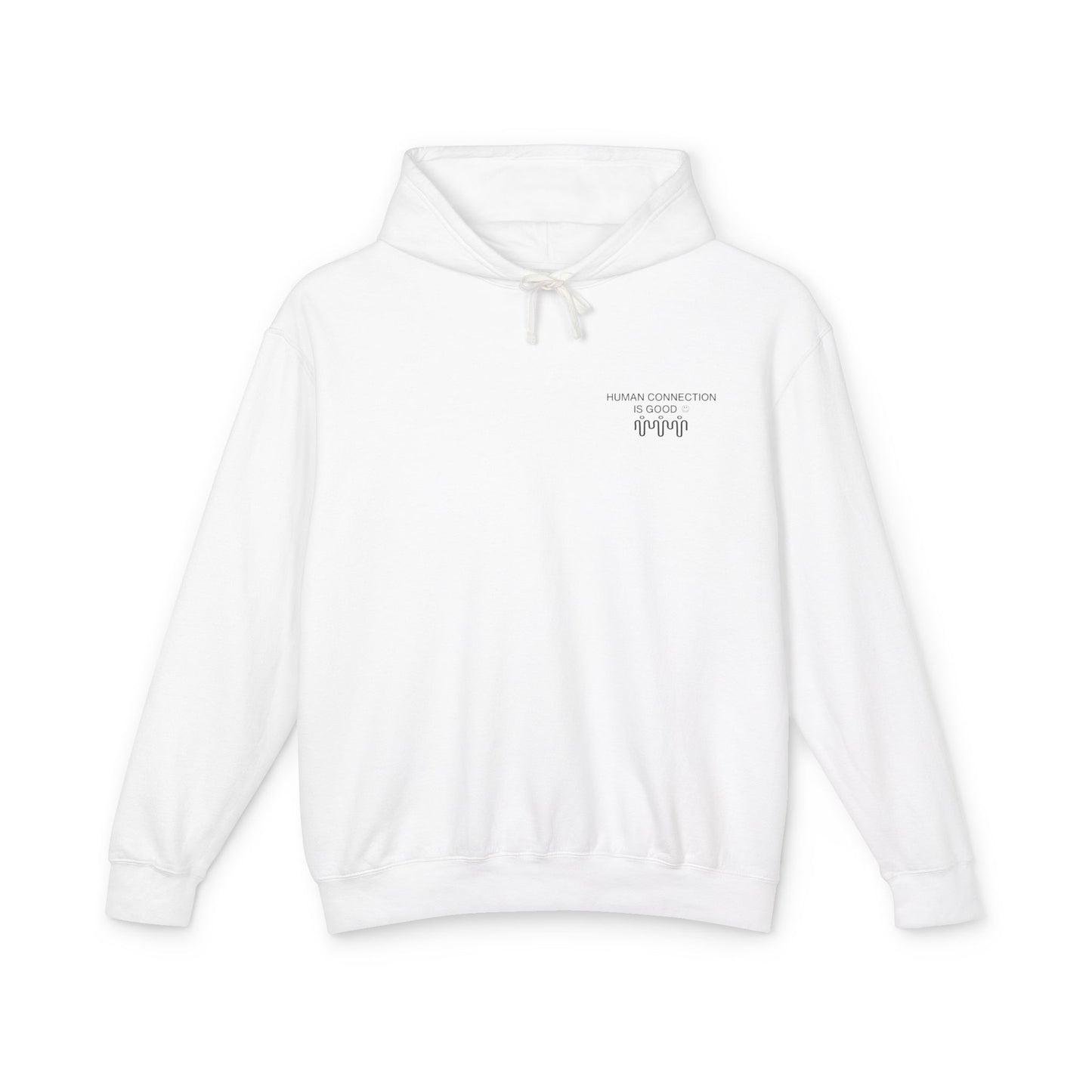 Unisex Lightweight Hooded Sweatshirt - 'Human Connection' Design - Casual Comfort for Every Occasion