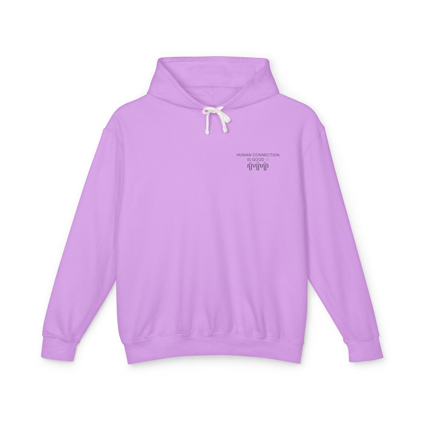 Unisex Lightweight Hooded Sweatshirt - 'Human Connection' Design - Casual Comfort for Every Occasion