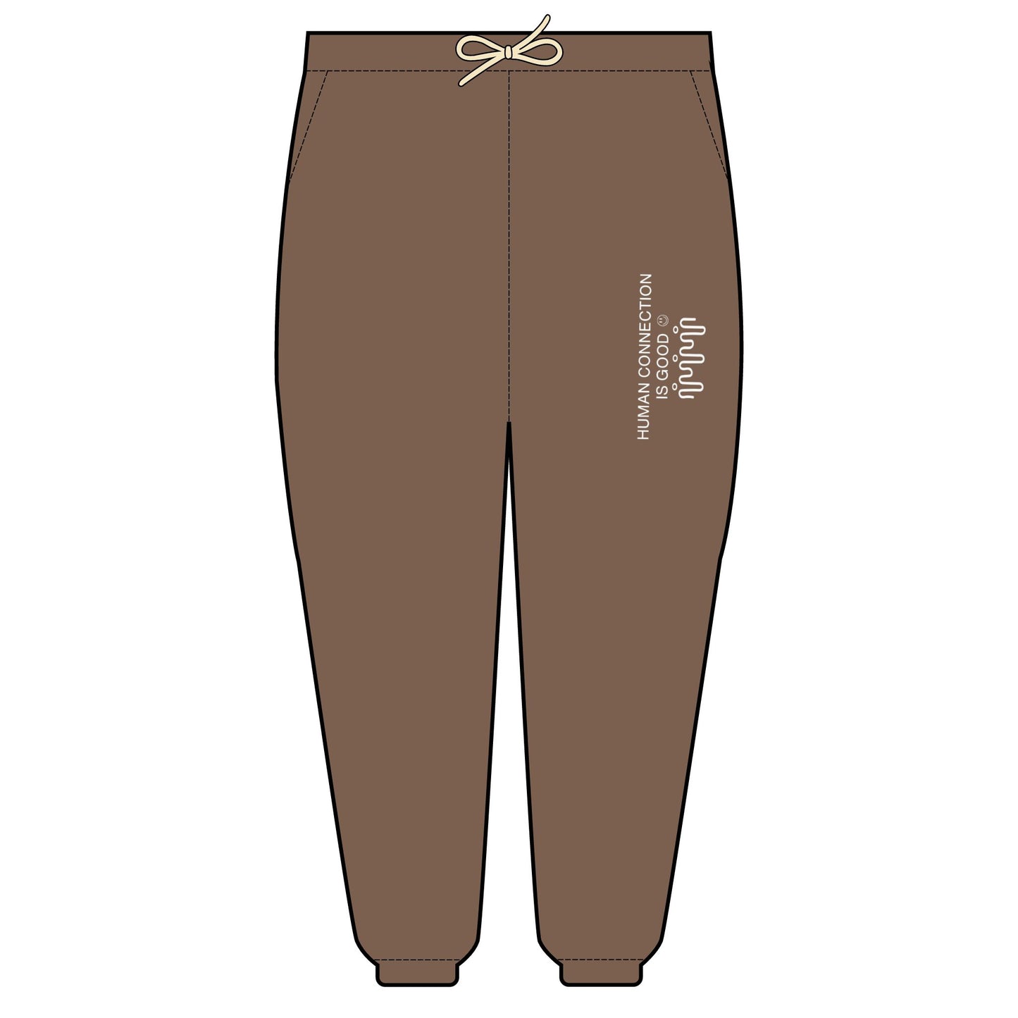 Comfortable Unisex Fleece Sweatpants - "Human Connection is Good"