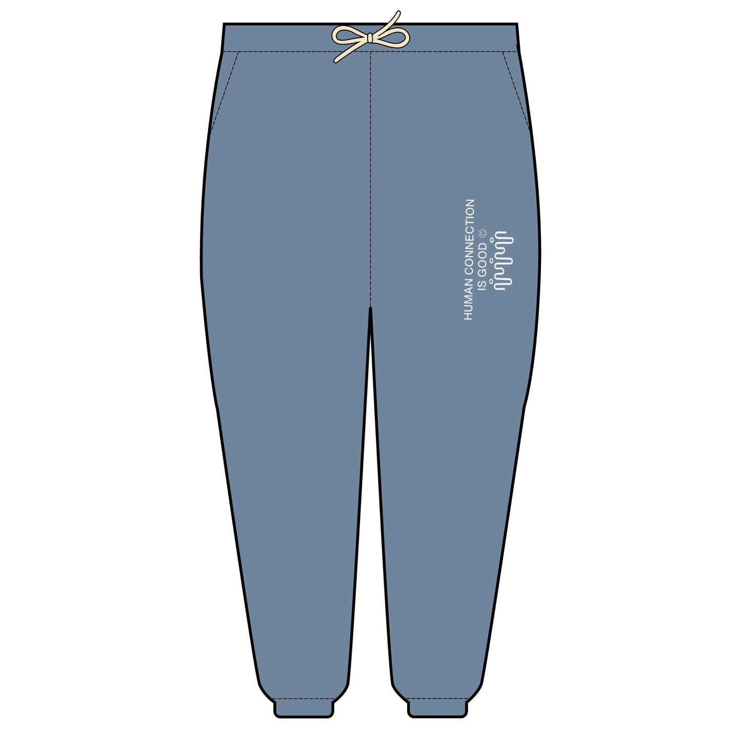 Comfortable Unisex Fleece Sweatpants - "Human Connection is Good"