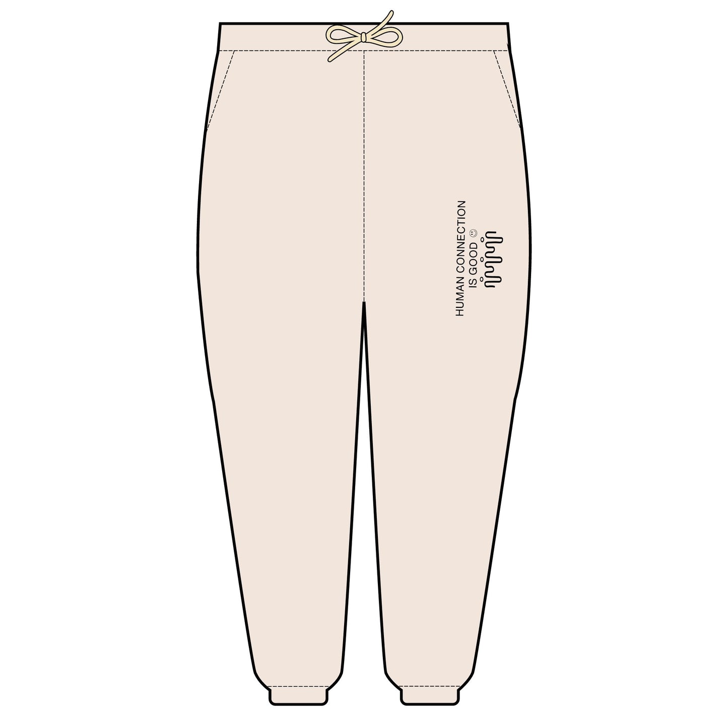 Comfortable Unisex Fleece Sweatpants - "Human Connection is Good"