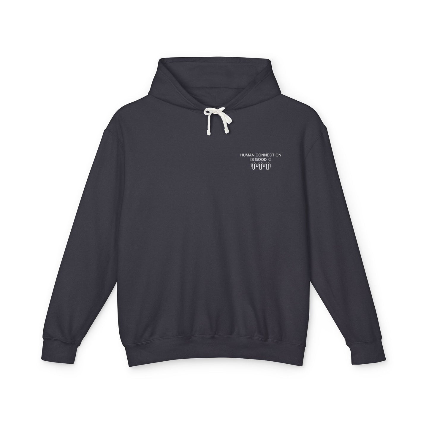 Unisex Lightweight Hooded Sweatshirt - 'Human Connection' Design - Casual Comfort for Every Occasion