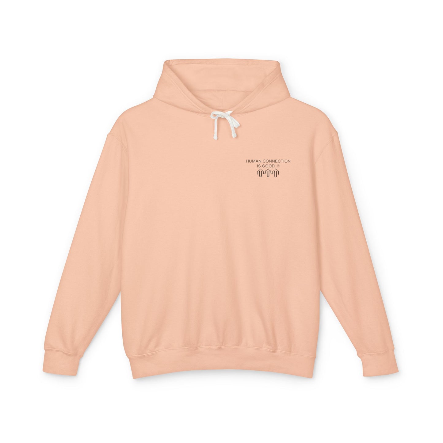 Unisex Lightweight Hooded Sweatshirt - 'Human Connection' Design - Casual Comfort for Every Occasion