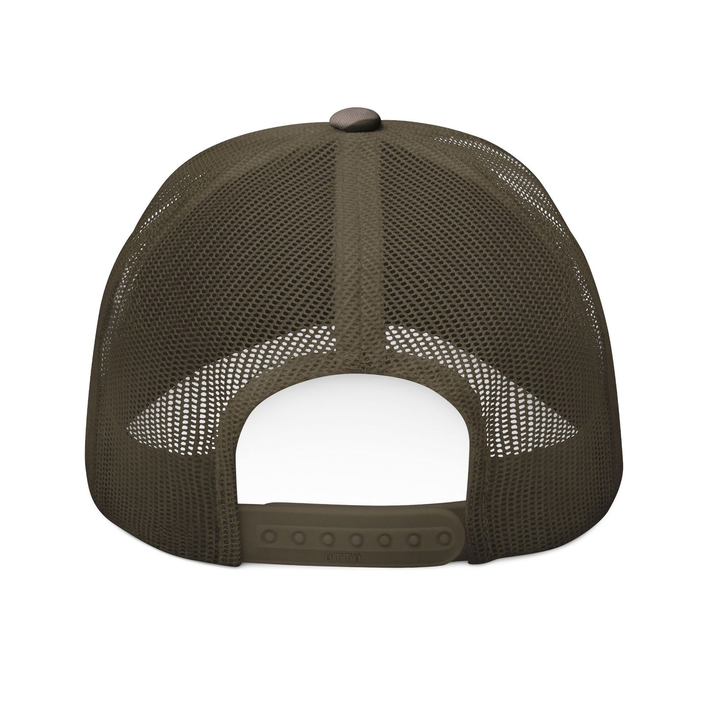 Camouflage Trucker Hat with 'Human Connection is Good' Embroidery | Stylish Outdoor Gear