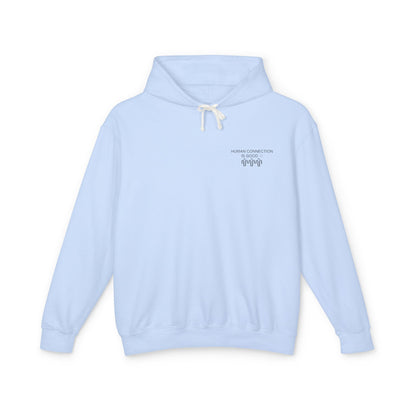 Unisex Lightweight Hooded Sweatshirt - 'Human Connection' Design - Casual Comfort for Every Occasion