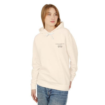 Unisex Lightweight Hooded Sweatshirt - 'Human Connection' Design - Casual Comfort for Every Occasion