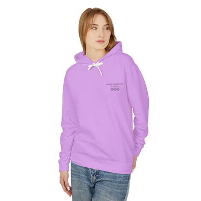 Unisex Lightweight Hooded Sweatshirt - 'Human Connection' Design - Casual Comfort for Every Occasion