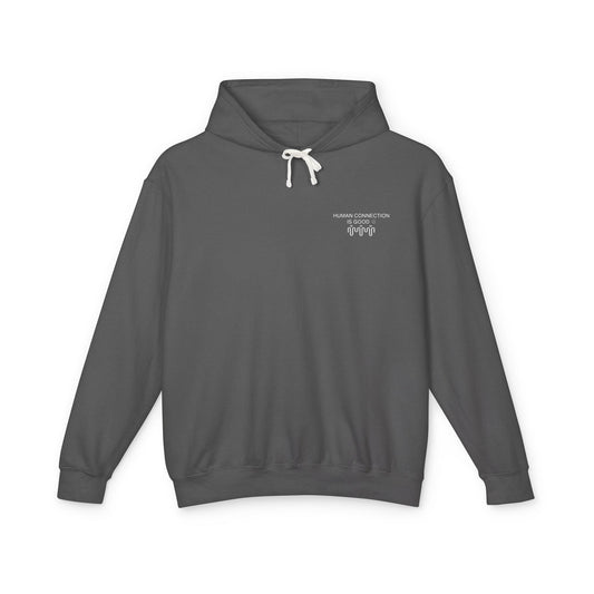 Unisex Lightweight Hooded Sweatshirt - 'Human Connection' Design - Casual Comfort for Every Occasion